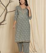 printed cotton kurta with pant