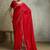 Fantastic Red Chiffon Wedding Wear Saree With Diamond Work Blouse