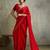 Fantastic Red Chiffon Wedding Wear Saree With Diamond Work Blouse