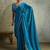 Fabulous Blue Chiffon Festive Wear Saree With Diamond Work Blouse