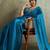 Fabulous Blue Chiffon Festive Wear Saree With Diamond Work Blouse