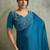 Fabulous Blue Chiffon Festive Wear Saree With Diamond Work Blouse