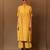 Yellow printed cotton long kurta