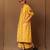 Yellow printed cotton long kurta