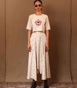 White printed cotton co ord set