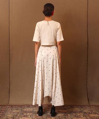 White printed cotton co ord set 2