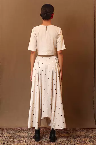 White printed cotton co ord set