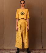 Yellow printed cotton co ord set