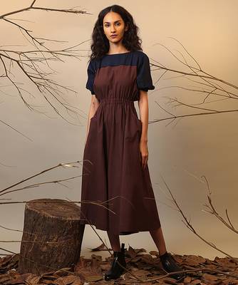 Blue and Brown cotton dress 1
