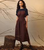 Blue and Brown cotton dress