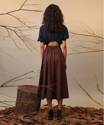 Blue and Brown cotton dress 2