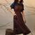 Blue and Brown cotton dress
