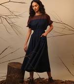 Blue and Brown cotton dress