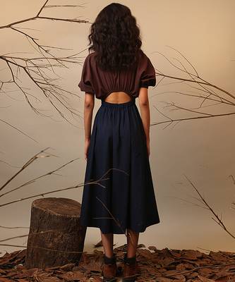 Blue and Brown cotton dress 2