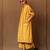 Yellow printed cotton long kurta