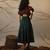 Green and Brown cotton dress