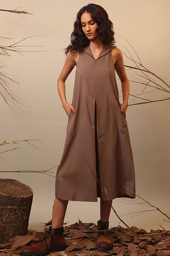 Brown cotton dress