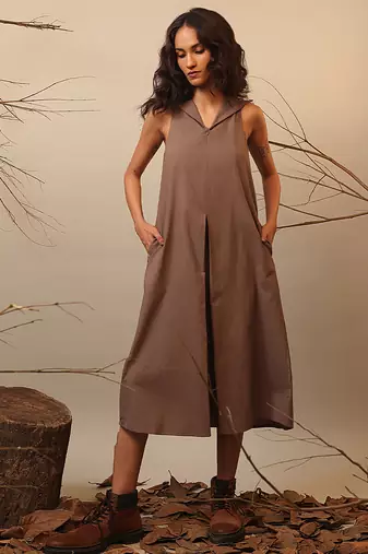Brown cotton dress