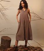 Brown cotton dress