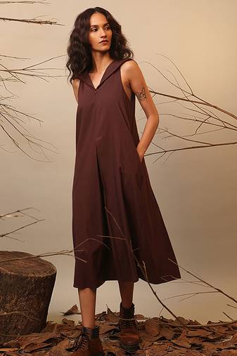 Brown cotton dress