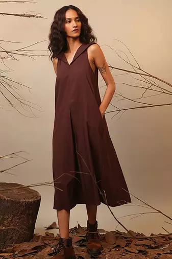 Brown cotton dress