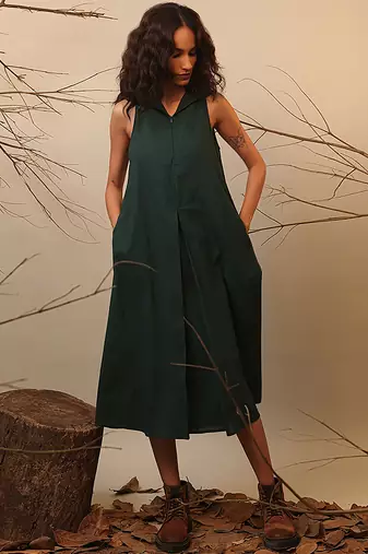 Green cotton dress