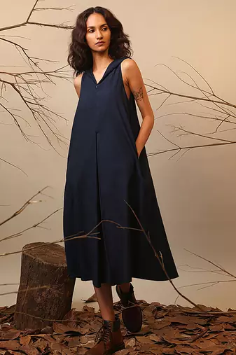 Blue cotton dress