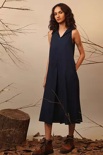Blue cotton dress
