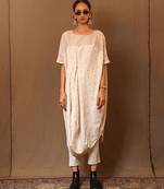 White printed cotton kurta set