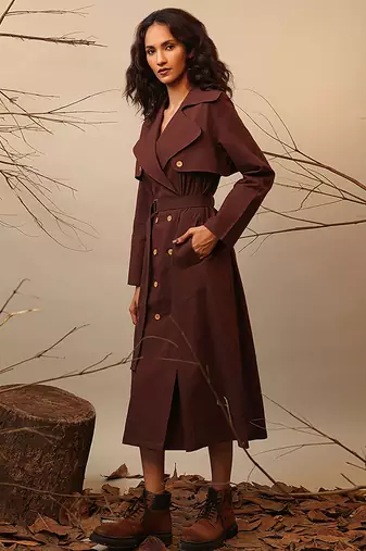 Brown cotton dress