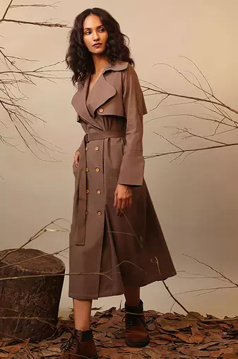 Brown cotton dress