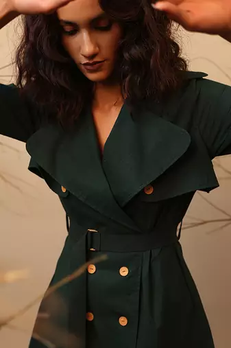 Green cotton dress