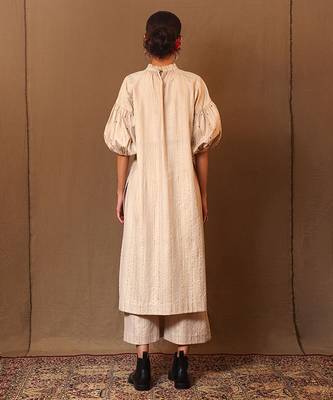 White printed cotton kurta set 3
