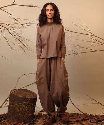 Brown cotton co ord set 1