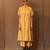 Yellow printed cotton long kurta