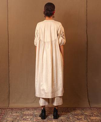 White printed cotton kurta set 4