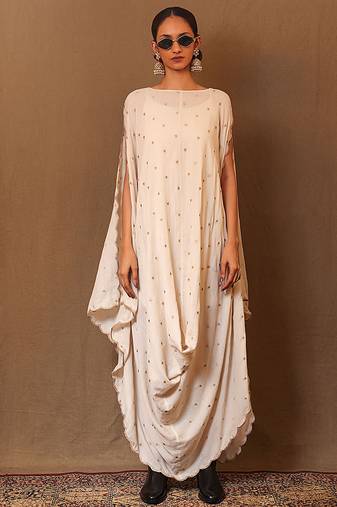 White printed cotton dress