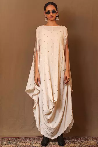 White printed cotton dress