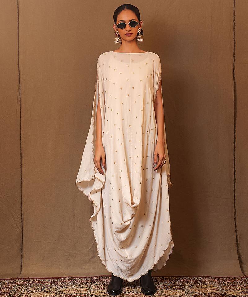 White printed cotton dress