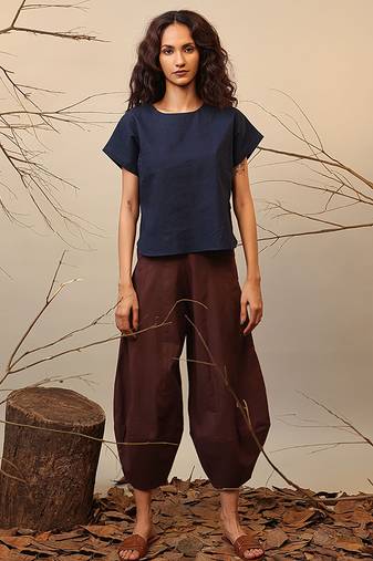 Blue and Brown cotton co ord set