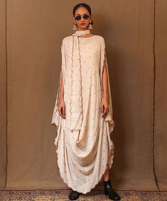 White printed cotton dress 1