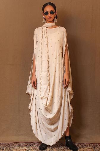 White printed cotton dress