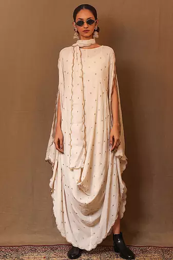 White printed cotton dress