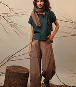 Green and Brown cotton co ord set