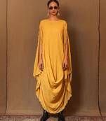 Yellow printed cotton dress