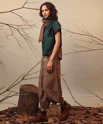 Green and Brown cotton co ord set 2