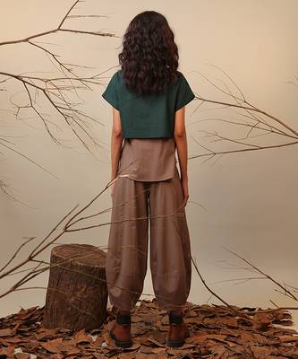 Green and Brown cotton co ord set 3