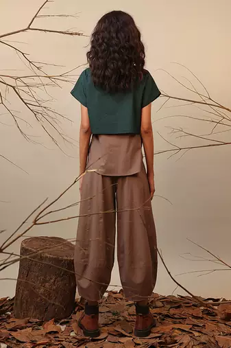 Green and Brown cotton co ord set