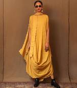 Yellow printed cotton dress