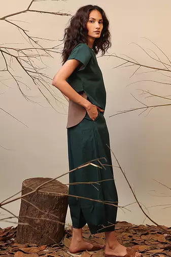 Green and Brown cotton co ord set
